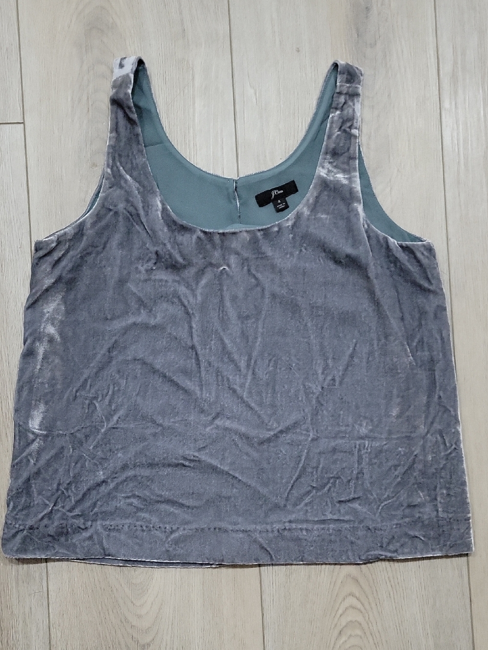 J. Crew Silver Gray Velvet Scoop Tank